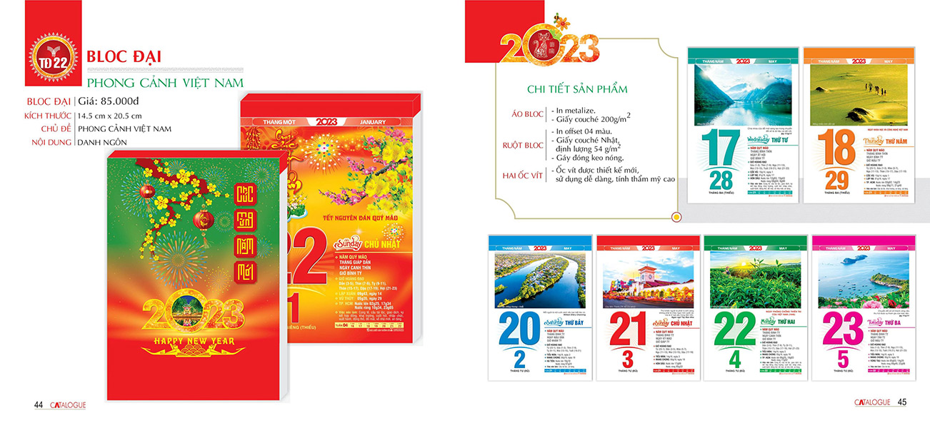 TĐ22 - Lịch Bloc Đại Gắn Bìa 2023 - Phong Cảnh Việt Nam