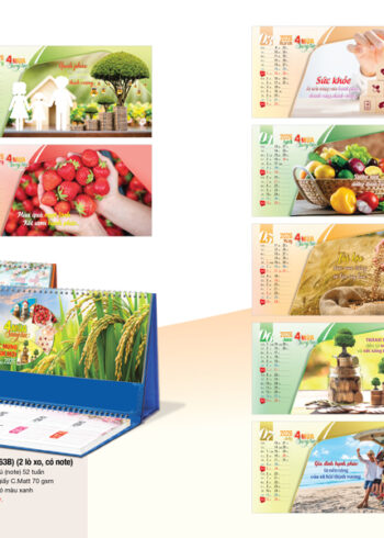 AH63 - Lịch để bàn 16x24Cm - Bốn Mùa Sung Túc