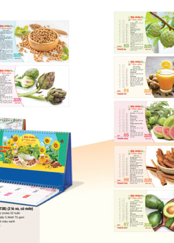 AH73 - Lịch để bàn 16x24Cm - Sức Khỏe Từ Thiên Nhiên