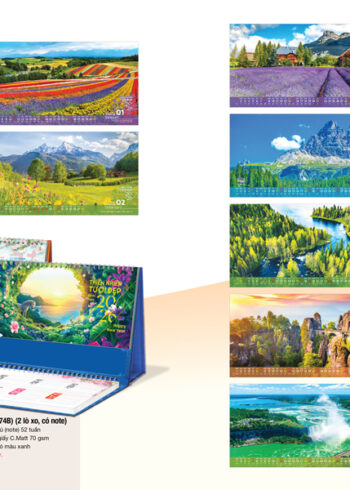 AH74 - Lịch để bàn 16x24Cm - Thiên Nhiên Tươi Đẹp