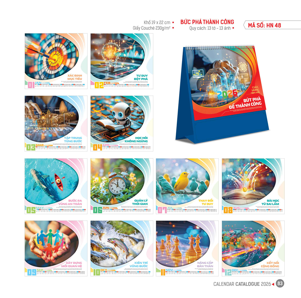 HN48 – Lịch Để Bàn A 19x22Cm – Bức Phá Thành Công