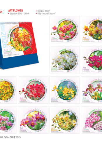 HN55 – Lịch Để Bàn A 19x22Cm – Art Flower