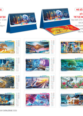 HN61 – Lịch Để Bàn 18x24Cm – Kỷ Nguyên Trí Tuệ Nhân Tạo