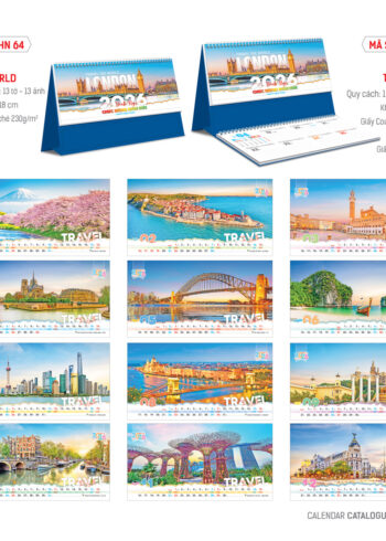 HN64 – Lịch Để Bàn 18x24Cm – Travel The World