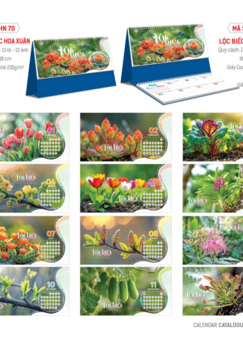 HN70 – Lịch Để Bàn 18x24Cm – Lộc Biếc Hoa Xuân