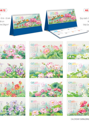HN72 – Lịch Để Bàn 18x24Cm – Sen Việt