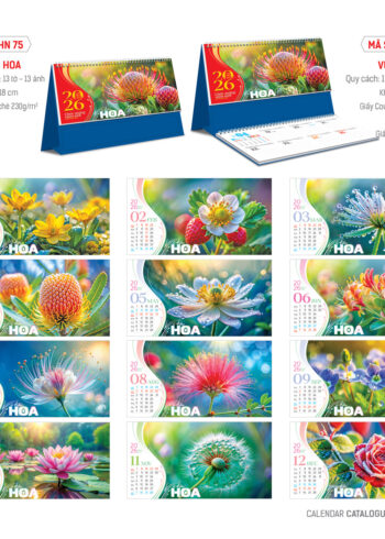 HN75 – Lịch Để Bàn 18x24Cm – Vũ Điệu Hoa