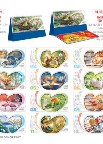 HN78 – Lịch Để Bàn 18x24Cm – Những Ngày Yêu Thương