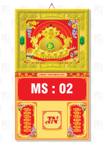 TN02 – Bìa Gấp 40x70Cm Dán Nổi Khung Vàng 2026