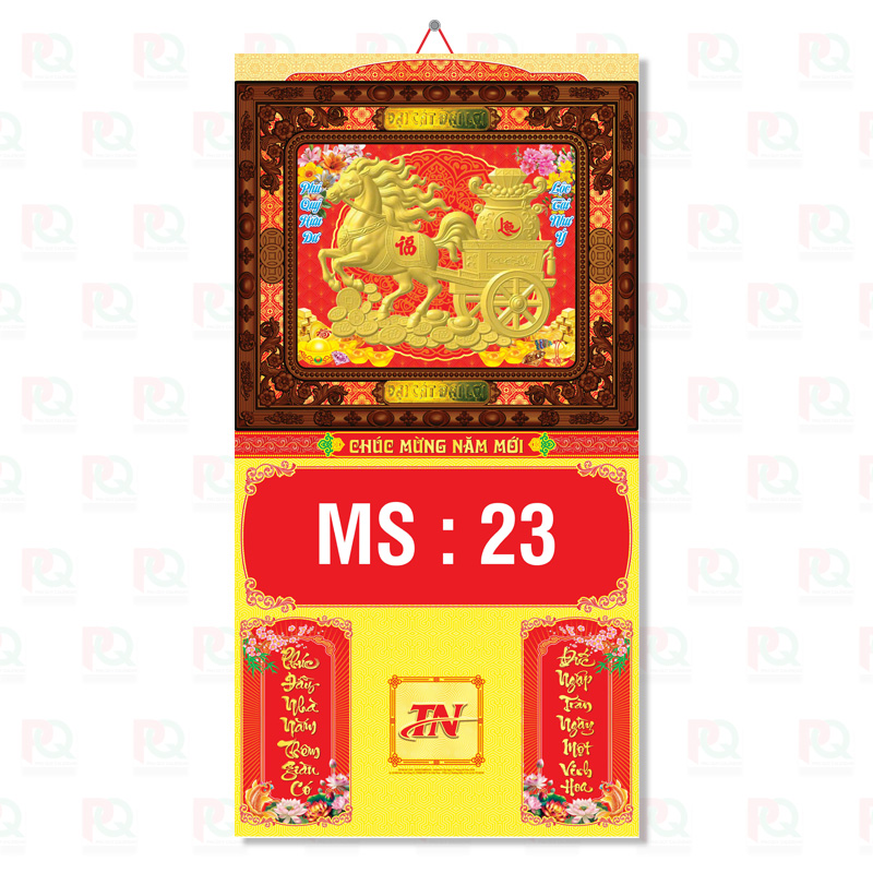 TN23 – Bìa Gấp 37x70Cm Dán Nổi Khung Nâu 2026
