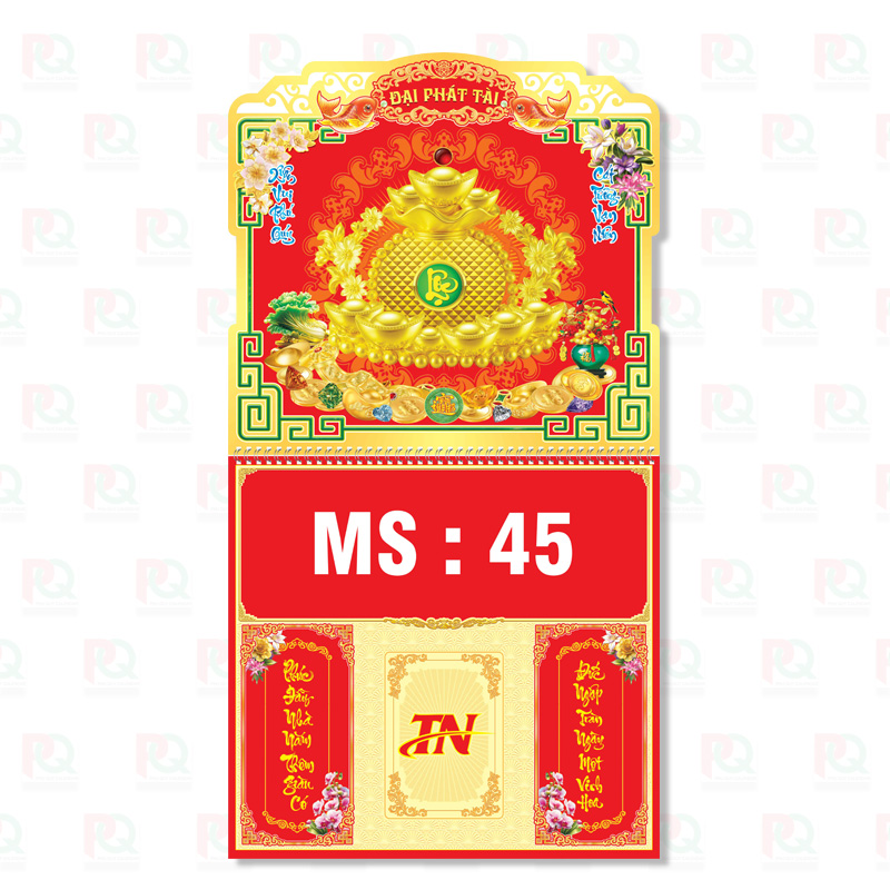 TN45 – Bìa Lò Xo Giữa 2026 Dán Nổi – 37x70Cm