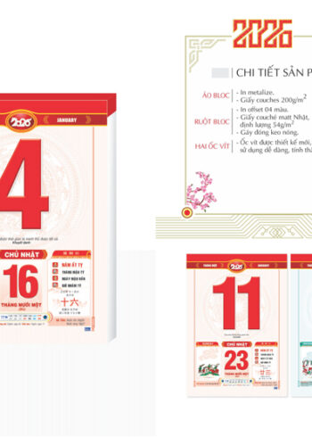 TĐ38 – Lịch Bloc Đại Gắn Bìa 2026 – Tranh Dân Gian